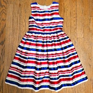 Gymboree Sunday picnic family Holidays party striped sleeveless dress girls sz 8